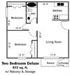 Two bedroom deluxe Renovated 782sf